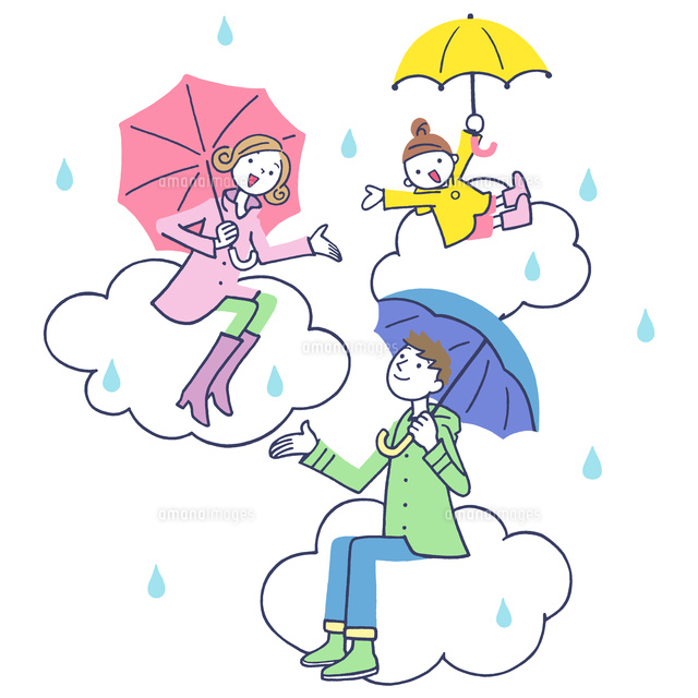 傘をさして雲に座る家族
(c)moonbase