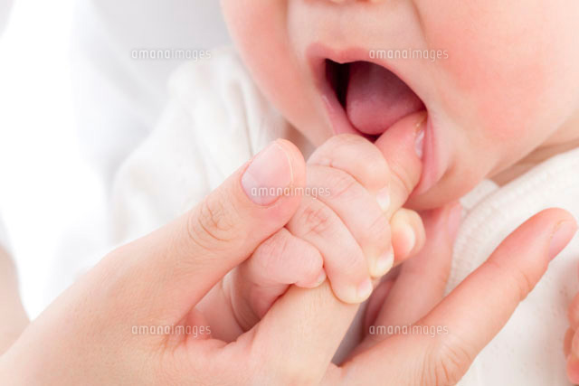 母親の指を口に入れる赤ちゃん[10312000163]｜ 写真素材・ストックフォト・画像・イラスト素材｜アマナイメージズ