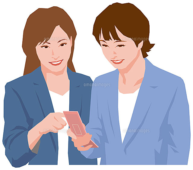 携帯電話の画面を見る二人の女性
(c)SOURCENEXT CORPORATION
