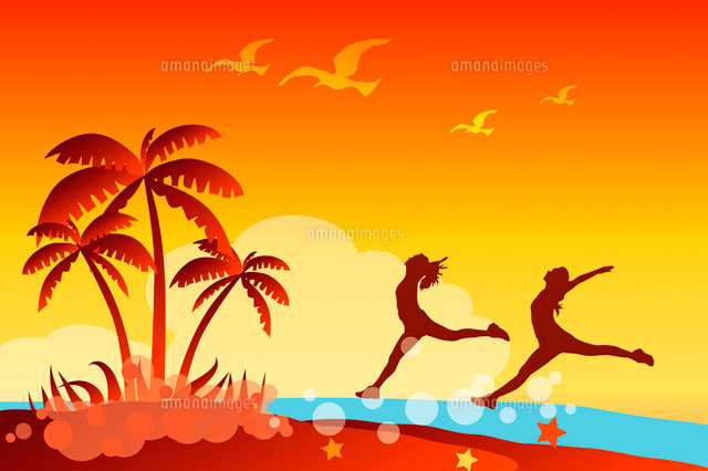 Silhouette of two women dancing on an island
(c)IMAGEMORE