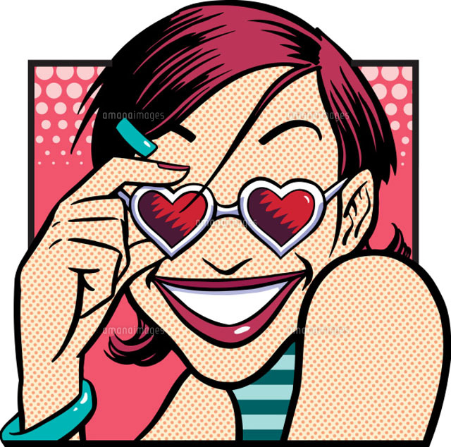 Woman wearing heart-shaped sunglasses
(c)Paul Gilligan