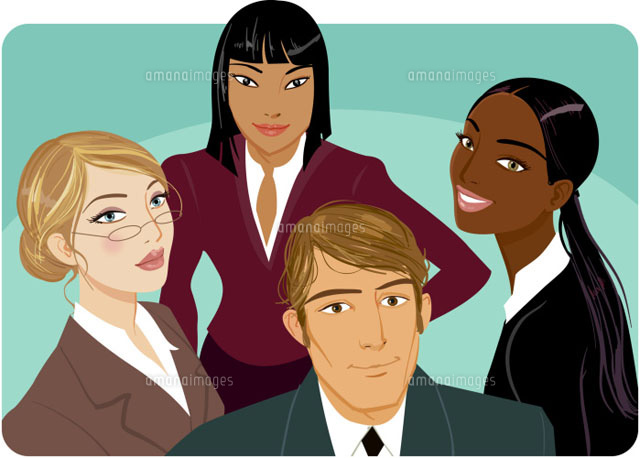 man and three businesswomen smiling
(c)McMillan Digital Art