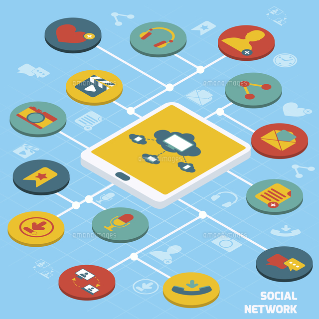 Social network concept with tablet and isometric application buttons set vector illustration
(c)Ingram Image