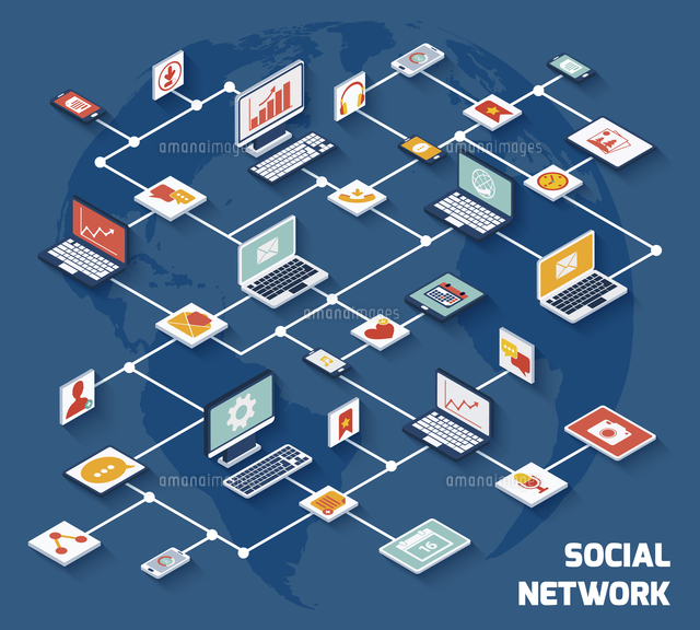 Social network concept with laptops with isometric application buttons set vector illustration
(c)Ingram Image