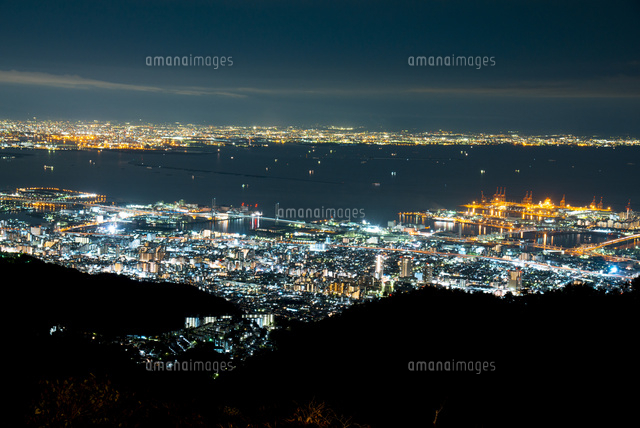 六甲山から神戸市,六甲アイランド,大阪湾,大阪の夜景
(c)SHOHO IMAI/a.collectionRF