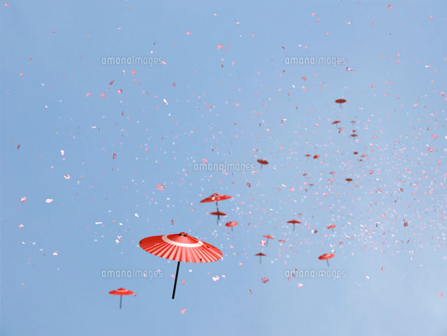 空を飛ぶ傘と桜吹雪
(c)SHIROH KOHNO/a.collectionRF