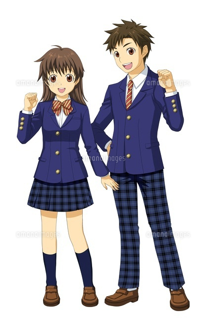 ガッツポーズをする男女の学生
(c)Jow Souya/a.collectionRF