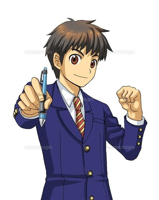 シャープペンシルを持ちポーズをとる男子学生
(c)Jow Souya/a.collectionRF