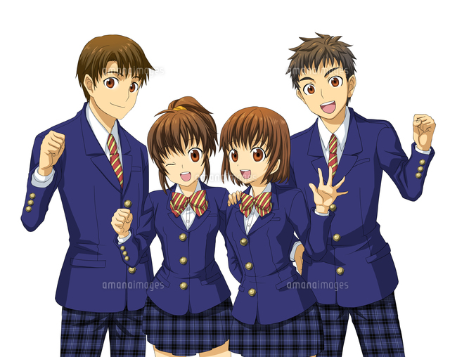 集合してポーズをとる男女の学生
(c)Jow Souya/a.collectionRF