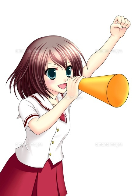 メガホンを持って応援する女子生徒(夏服)
(c)Moeya Nanako Suzuki/a.collectionRF