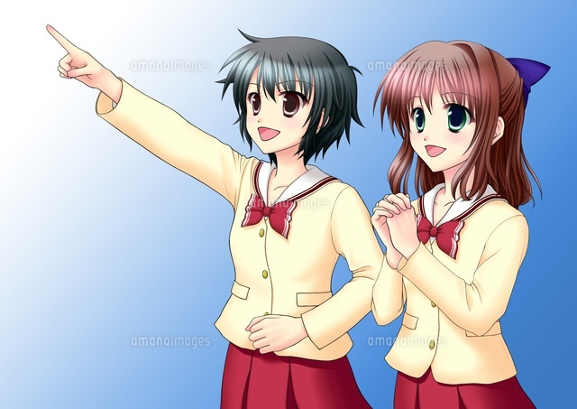 指差す2人の女子生徒(冬服)
(c)Moeya Nanako Suzuki/a.collectionRF