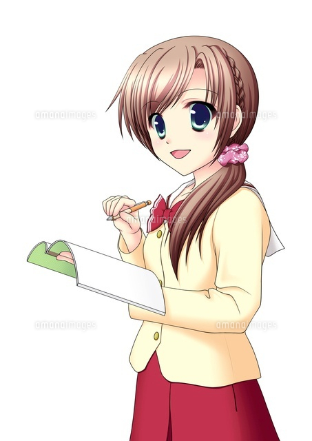 ペンを持ってノートを取る女子生徒(冬服)
(c)Moeya Nanako Suzuki/a.collectionRF