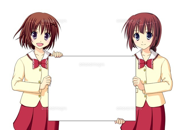 メッセージボードを持つ2人の女子生徒(冬服)
(c)Moeya Nanako Suzuki/a.collectionRF