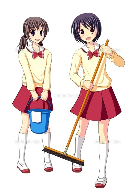 教室で掃除をする女子生徒(中間服・冬服)
(c)Moeya Nanako Suzuki/a.collectionRF