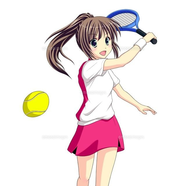 テニスで元気にショットを決める女子生徒
(c)Moeya Nanako Suzuki/a.collectionRF