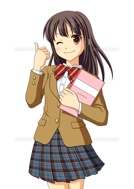 ノートを抱えてウインクをする女子生徒
(c)Moeya Nanako Suzuki/a.collectionRF