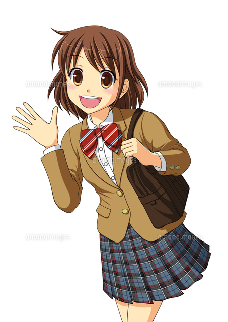 通学中に友達をみつけて挨拶をする女子生徒
(c)Moeya Nanako Suzuki/a.collectionRF