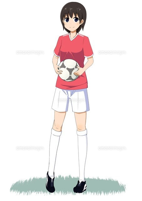 サッカー部 ボールを持つ女の子(全身)
(c)coaco/a.collectionRF