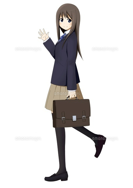 手を振る通学中の女の子
(c)coaco/a.collectionRF