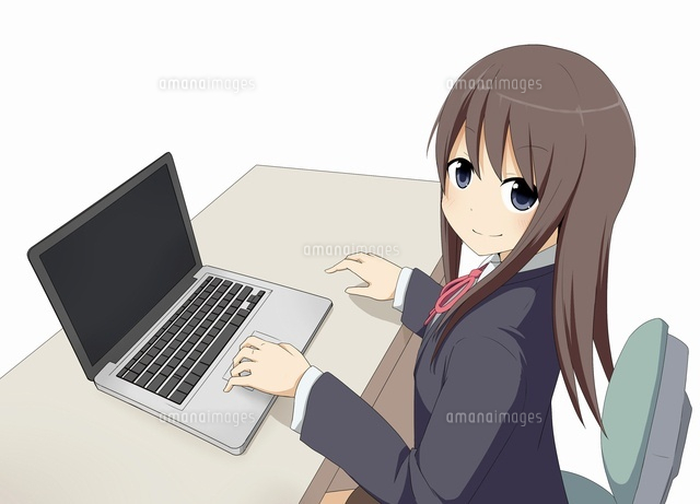パソコンを使う女の子(ノートパソコン)
(c)coaco/a.collectionRF