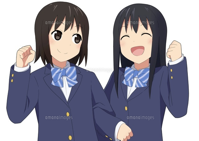 腕を組む二人の女子生徒
(c)coaco/a.collectionRF