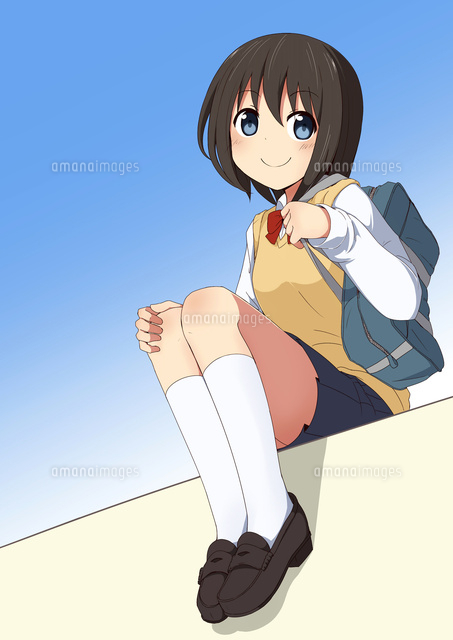 こちらを見おろす女子生徒
(c)coaco/a.collectionRF