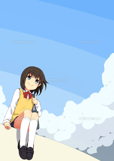 空を見上げる女子生徒
(c)coaco/a.collectionRF