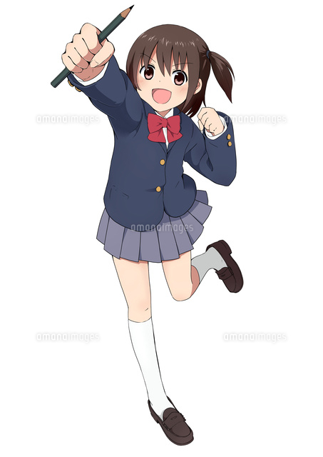 鉛筆を持つ制服の女の子
(c)coaco/a.collectionRF