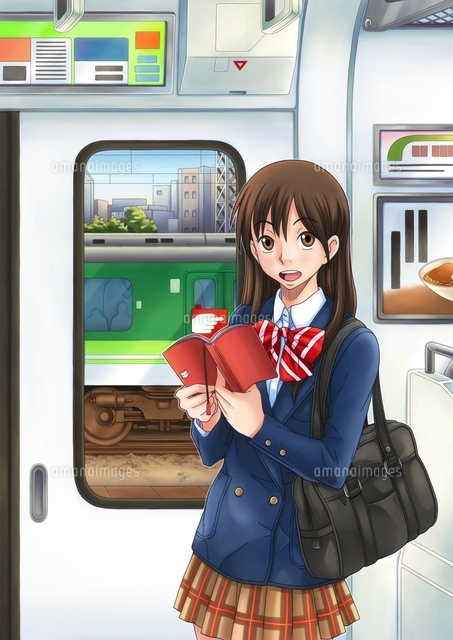 電車の中で本を読む女子学生
(c)TOMOYA YATA/a.collectionRF