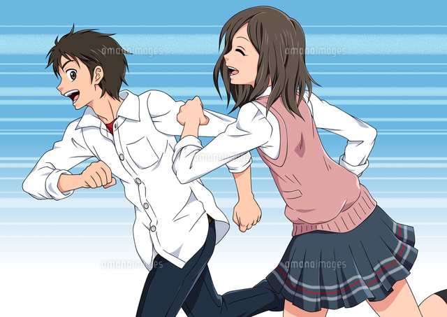 走る男女の学生
(c)TOMOYA YATA/a.collectionRF