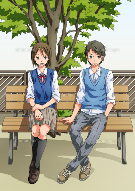 ベンチで休む男女の学生
(c)TOMOYA YATA/a.collectionRF