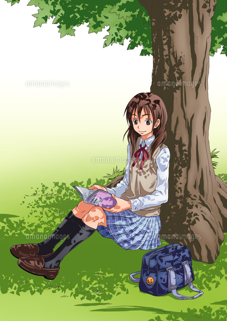 木の下で読書をする女子学生
(c)TOMOYA YATA/a.collectionRF