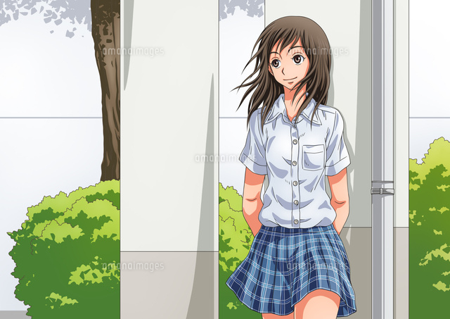 柱にもたれる女子学生
(c)TOMOYA YATA/a.collectionRF