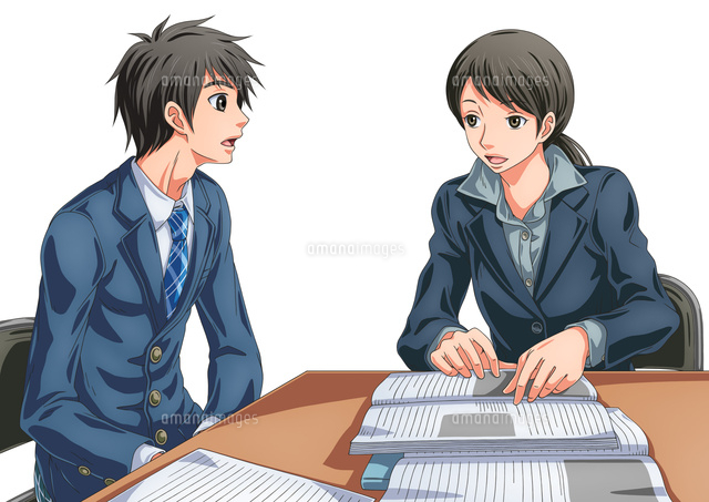 面談中の女性教師と男子学生
(c)TOMOYA YATA/a.collectionRF
