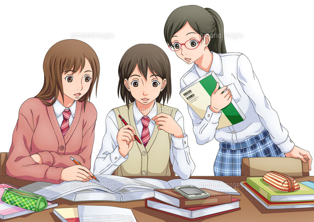 3人集って勉強中
(c)TOMOYA YATA/a.collectionRF