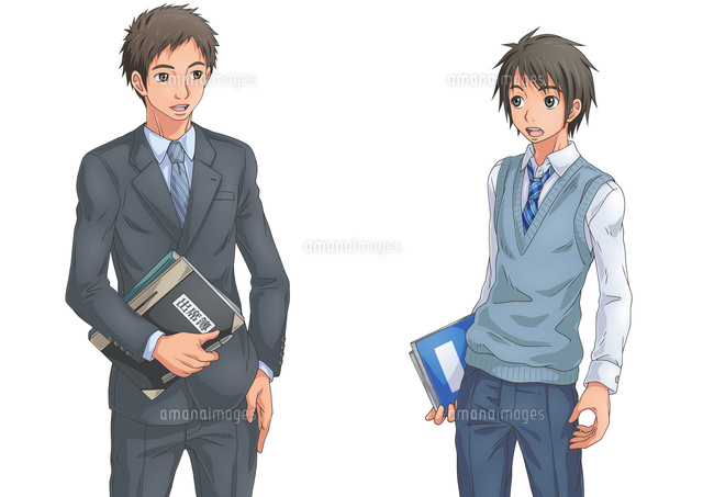 立ち話する男性教師と男子学生
(c)TOMOYA YATA/a.collectionRF