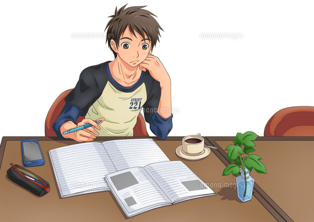 カフェで勉強する男子
(c)TOMOYA YATA/a.collectionRF