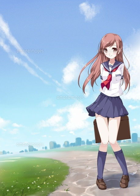 気持ち良い青空の下を通学する女子高生
(c)Mahiro Miyase/a.collectionRF