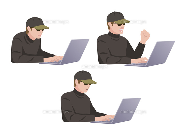 コンピューターに不正侵入しようとしている男性ハッカー
(c)Sigeo Iijima/a.collectionRF