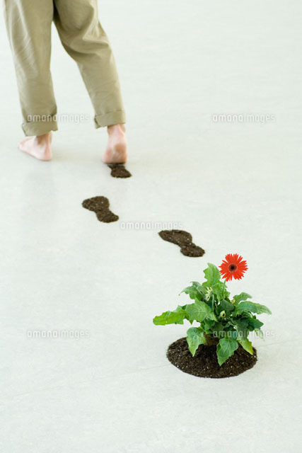 Man leaving footprints of soil
(c)Milena Boniek/Photo Alto
