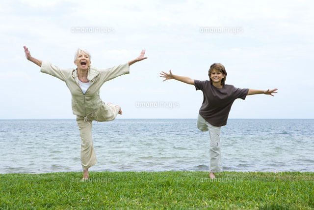 Grandmother & grandson standing
(c)Laurence Mouton/Photo Alto