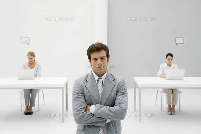 Businessman standing with arms crossed, smirking at camera
(c)Ale Ventura/PhotoAlto