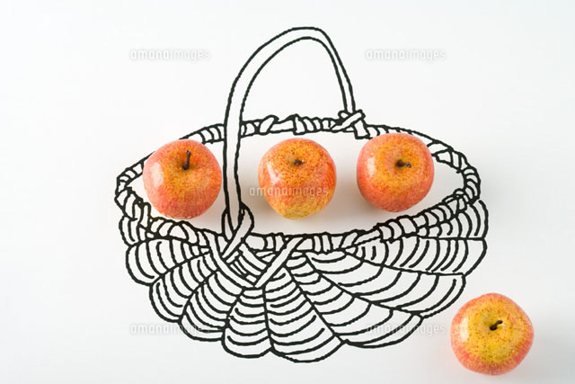 Apples in drawing of basket
(c)Laurence Mouton/PhotoAlto
