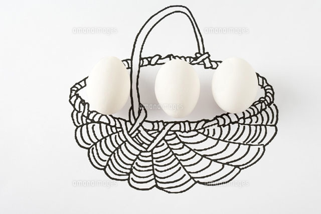Eggs in drawing of basket
(c)Laurence Mouton/PhotoAlto