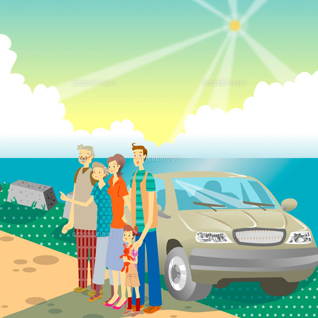 family standing by beach with a car
(c)IMAGEMORE