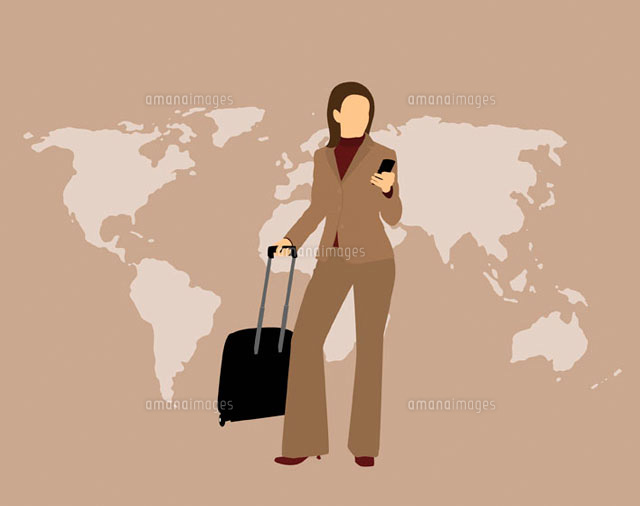 Woman with mobile phone & suitcase
(c)Ralf Hiemisch/fStop