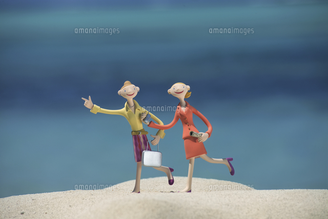 砂浜を走る働く女性と海 クラフト
(c)visual supple