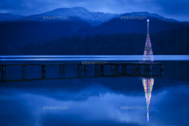 Christmas tree reflecting in lake
(c)Don Mason/Blend images