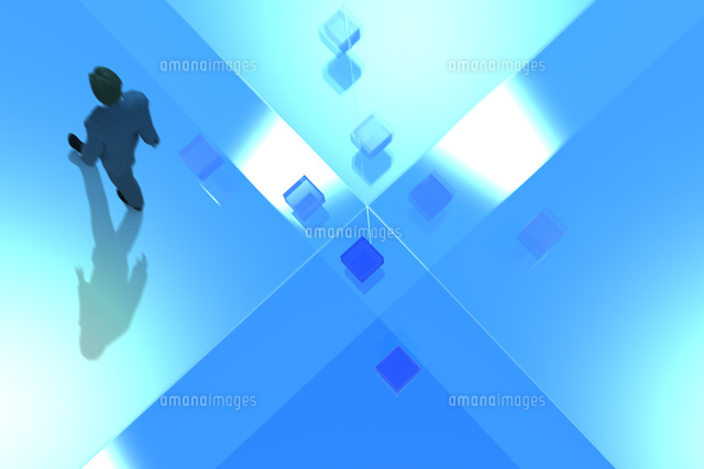 歩くビジネスマンと空間 CG
(c)imagewerks RF