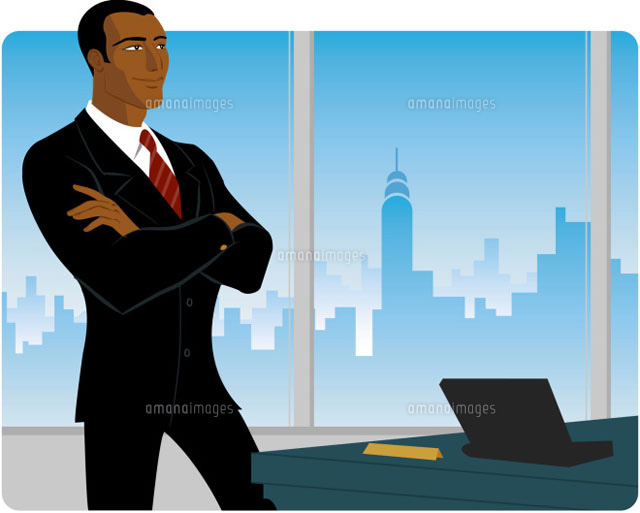 Businessman beside desk in office
(c)McMillan Digital Art